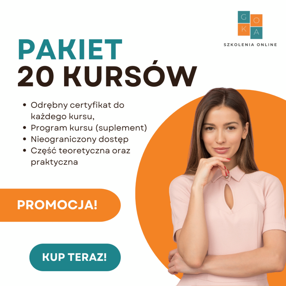 Pakiet 20 wybranych kursów z naszej bogatej oferty ponad 200 różnych kursów